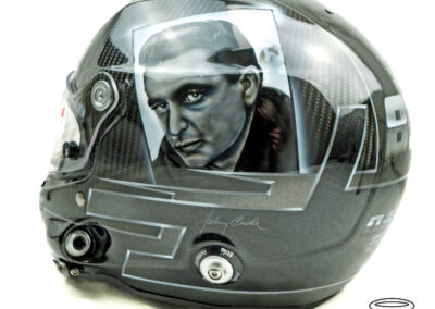 Custom Painted Portrait of Johnny Cash on a Stilo Helmet