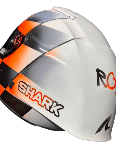 Shark Race-R Pro trackday helmet custom paint, clean graphic design by X-Paint