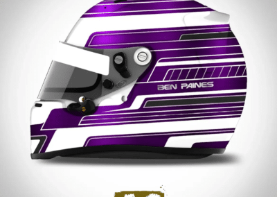 a purple helmet design side rendered to show the customer what their finished custom x-paint helmet will look like